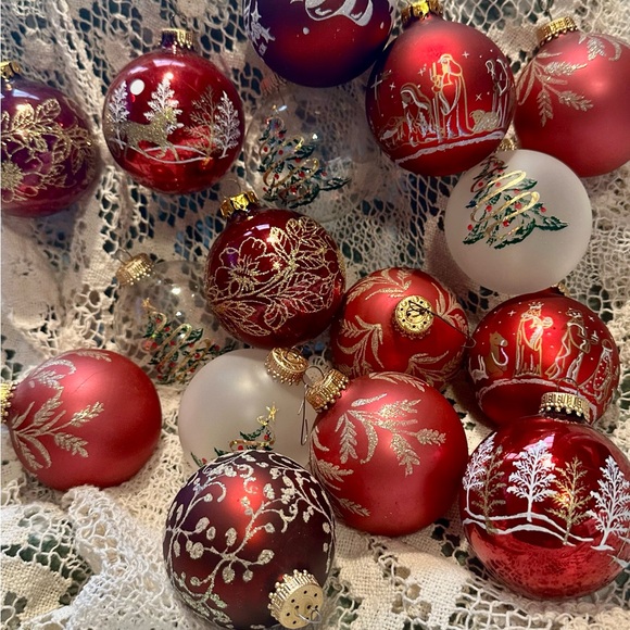 Christmas by Krebs Vintage Handmade Assortment Glass Blown Ornaments lot of 16 - Picture 8 of 16